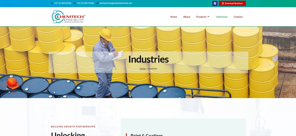 Industries page